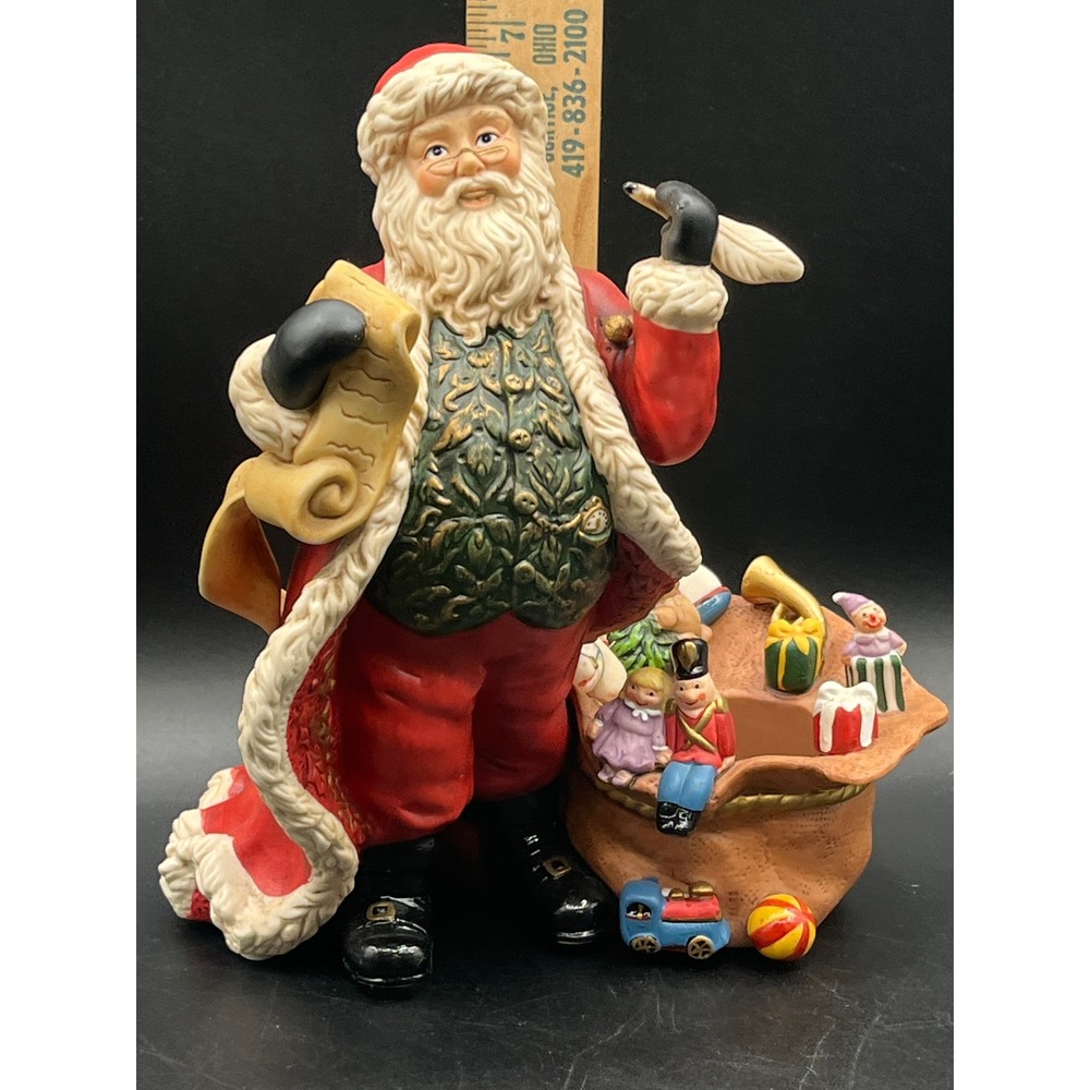 PartyLite Old World Santa Claus Figurine Tealight Holder Red Green P7262 Retired - Picture 11 of 13